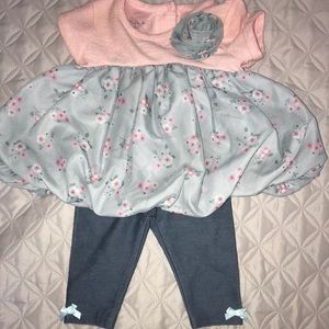 Pippa & Julie bubble peplum legging set 3-6M